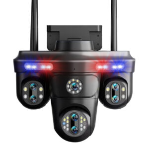 BeshTech WiFi Outdoor PTZ Security Camera, 7-Lens Four-Display 35MP Ultra HD Quality Three-Ball Design with Multi-View Monitoring