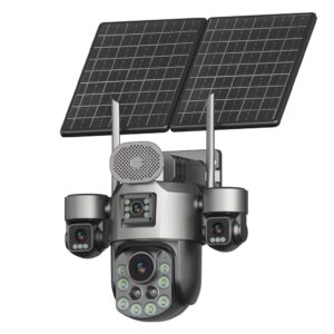 BeshTech 20MP 4-Lens 4G Solar PTZ 36X Optical Zoom CCTV Camera, AI Auto Tracking & 31,200mAh Battery